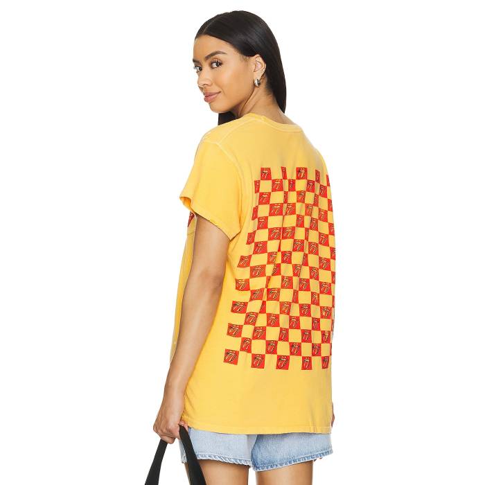 Madeworn 【 Rolling Stones Tee In Yellow Women Goldenrod 】 Tシャツ yellow 黄色・イエロー レディースファッション トップス Tシャツ カットソー レディース