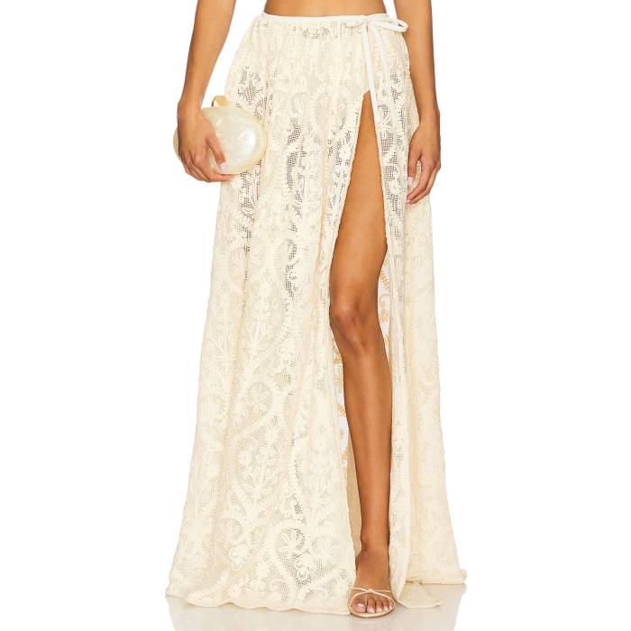 Sau Lee 【 Amare Maxi Skirt Women Vanilla Cream 】 レディース 皮膚軟化剤 レディースファッション-スカート-ボトムス