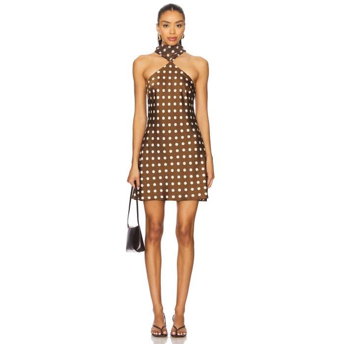 Maude Club 【 Hendrix Dress Women Brown Dots 】 お召しもの レディース 赤銅色 赤銅色