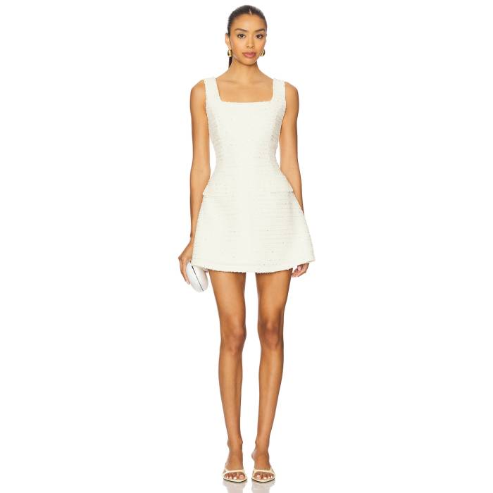Line \u0026 Dot 【 Selani Mini Dress Women Cream 】 お召しもの レディース 皮膚軟化剤 ドレス-レディースファッション