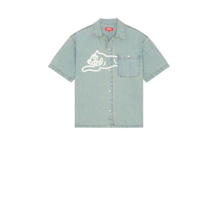 Icecream 【 Blue Dog Short Sleeve Woven Shirt Men Blueberry Haze 】 青色 ブルー Sleeve スリーブ Woven ウーブン メンズファッション トップス その他 メンズ