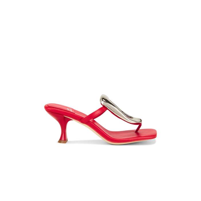 ジェフリーキャンベル Jeffrey Campbell 【 Linq-Up-2 Sandal Women Bright Red Silver Shiny 】 靴 レディース靴 サンダル その他 レディース Red 赤・レッド Silver 銀色・シルバー