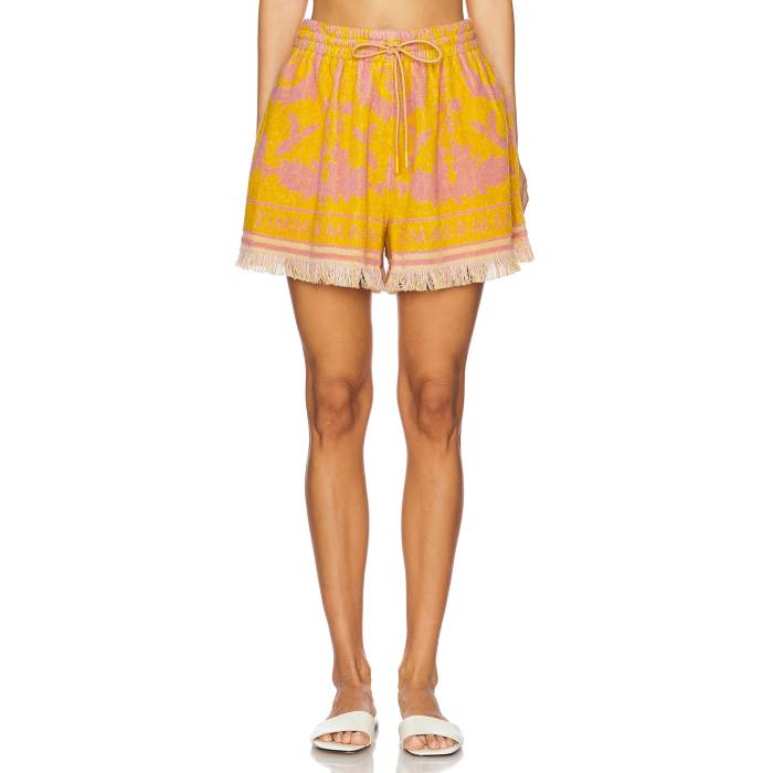 ジマーマン Zimmermann 【 Wylie Toweling Short Women Mustard & Pink 】 レディースファッション 水着 レディース pink ピンク