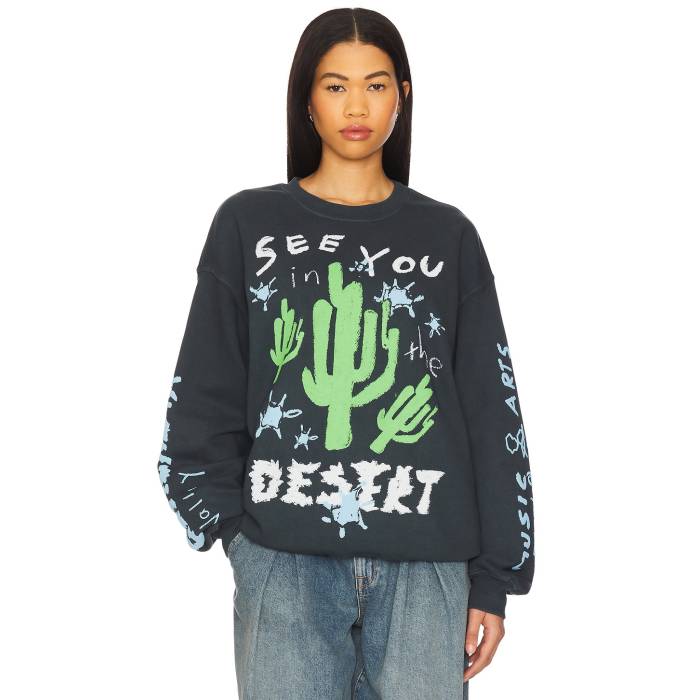 Daydreamer 【 Valley See You In The Desert Bf Sweatshirt Women Vintage Black 】 スウェット トレーナー レディースファッション トップス ニット セーター その他 レディース vintage ビンテージ・ヴィンテージ