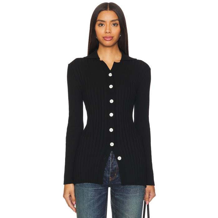 Moussy Vintage 【 Collar Cardigan Women Black 】 カーディガン レディースファッション トップス カーディガン ボレロ レディース 黒色 ブラック 30,225円