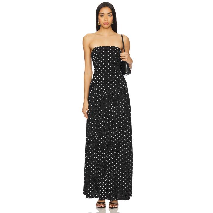 More To Come 【 Paraisa Maxi Dress Women Black Polka Dot 】 お召しもの レディース 黒いこと 黒いこと