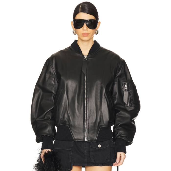 ジ・アティコ The Attico 【 Anja Bomber Jacket Women Black 】 Jacket ジャケット レディースファッション コート ジャケット レディース 黒色 ブラック