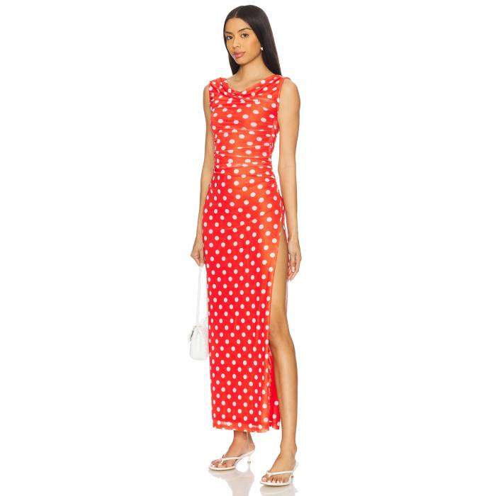 More To Come 【 Cora Maxi Dress Women Red & White 】 ドレス レディースファッション ドレス レディース Red 赤・レッド 白色 ホワイト