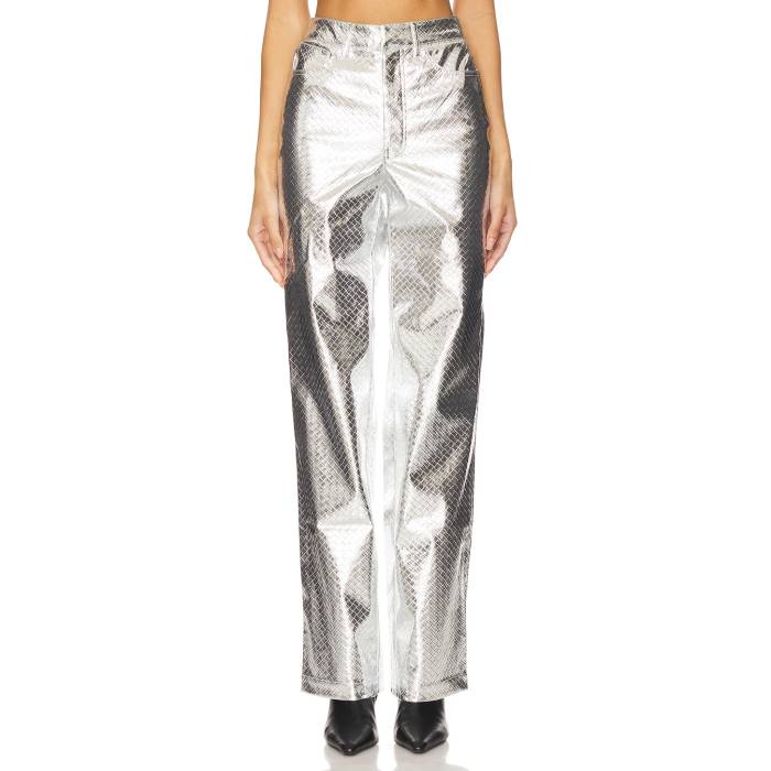Rotate 【 Braided Straight Pants Women Silver 】 レディース Silver しろがね色・しろがね色