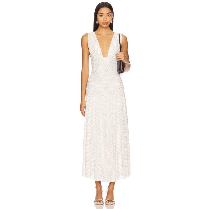 More To Come 【 Haydee Maxi Dress Women White Polka Dot 】 御召しもの レディース 白いこと 白いこと