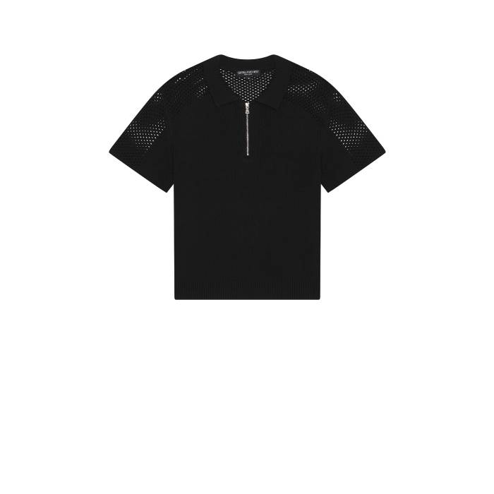 Central Park West 【 Mesh Shoulder Sweater Men Black 】 トレーナー メンズ 黒色 ブラック