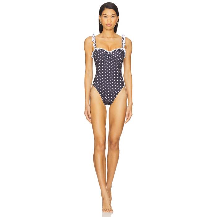 Bananhot 【 Floyd One Piece Swimsuit Women Black Polka Dot 】 海水着 レディース 黒いこと 黒いこと