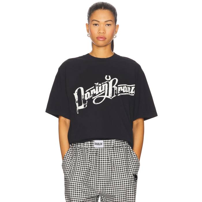 Darlin 【 Logo Tee Women Black 】 ロゴ Tシャツ レディースファッション トップス Tシャツ カットソー レディース 黒色 ブラック