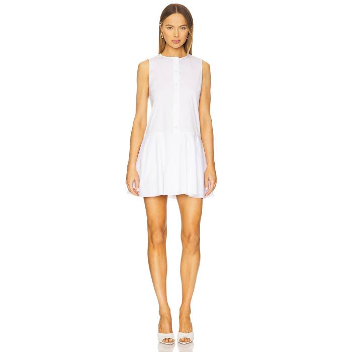 セオリー Theory 【 Sleeveless Button Down Mini Dress Women White 】 Sleeveless ノンスリーブ ダウン ドレス レディースファッション ドレス レディース 白色 ホワイト