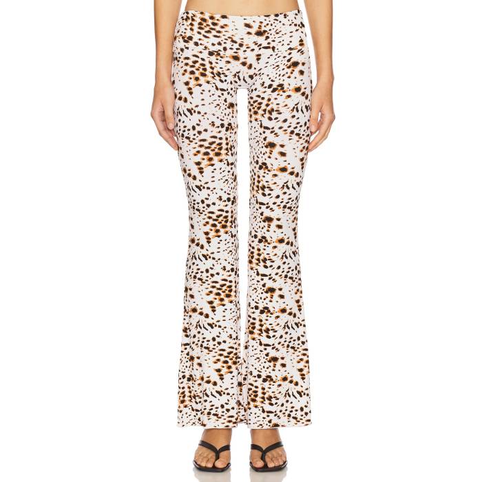 Indah 【 Elidy Printed Low Rise Big Band Long Pant Women Cowgirl 】 ライズ パンツ レディースファッション ボトムス パンツ レディース 26,000円