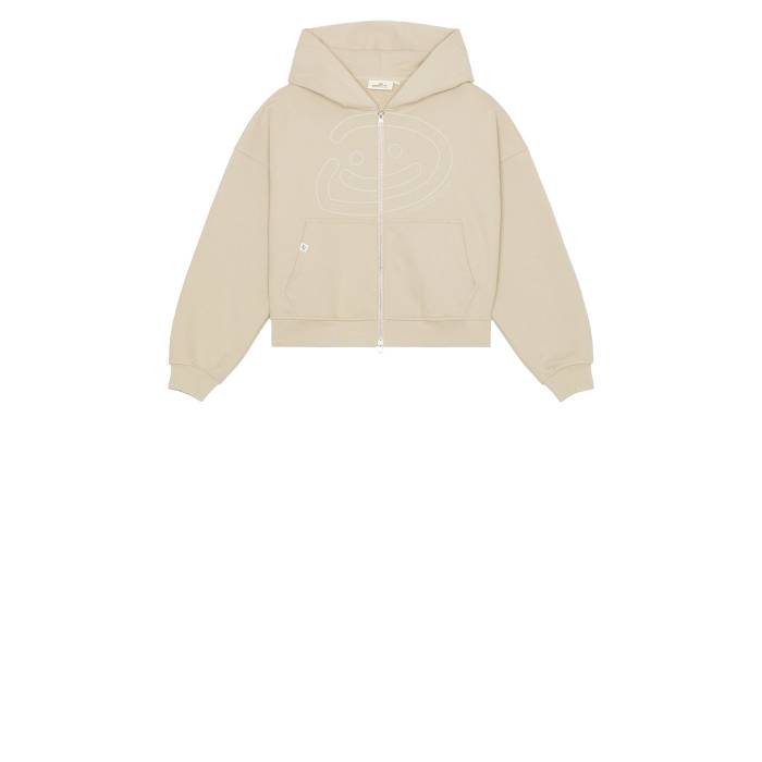 Drmers Club 【 Smiley Double Zip Hoodie Men Tan 】 フーディー パーカー メンズファッション トップス パーカー メンズ