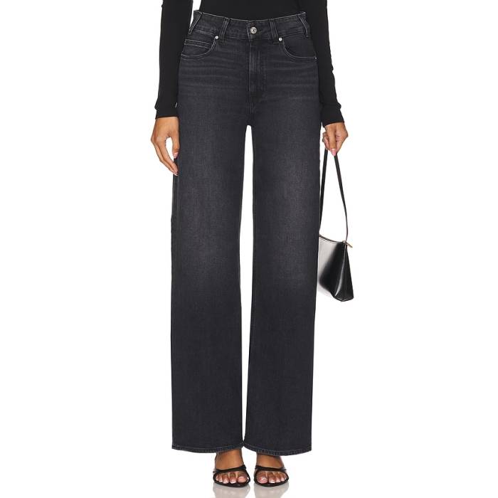 ペイジ Paige 【 Sasha Petite Wide Leg Jeans Women Viper Black Distressed 】 【小さめ】 ジーンズ レディース 黒色 ブラック|スニケス