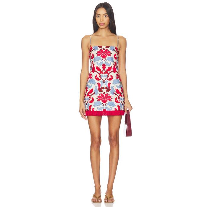 Cara Cara 【 Valencia Mini Dress Women Fluer Crest Ivory 】 御召しもの レディース 象牙色