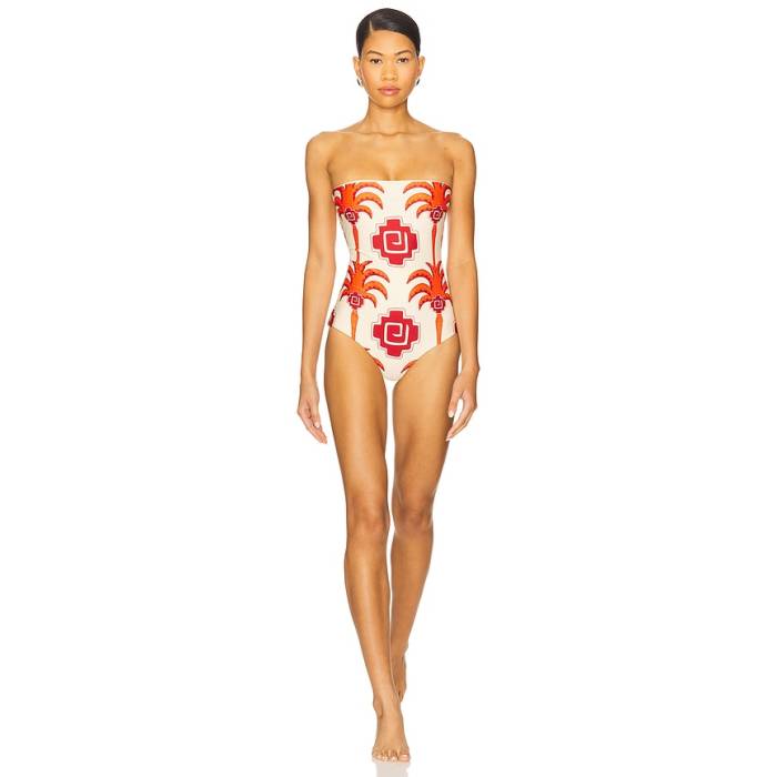 Johanna Ortiz 【 Alta Mar One Piece Swimsuit Women Ecru, Red \u0026Amp; Wine 】 海水着 レディース Red 赤・赤いこと