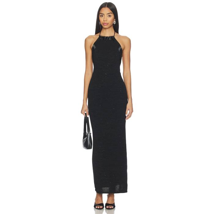 Asta Resort 【 Katie Dress Women Black Sequin 】 御召しもの レディース 黒いこと 黒いこと