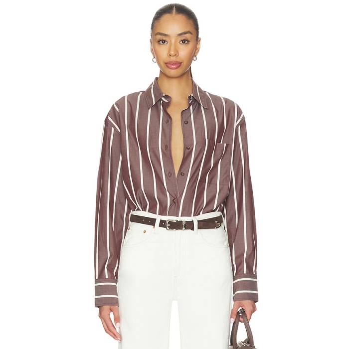 ラグアンドボーン Rag \u0026 Bone 【 Connie Stripe Shirt Women Rosewood Stripe 】 Stripe 縞模様 レディース Stripe 縞模様