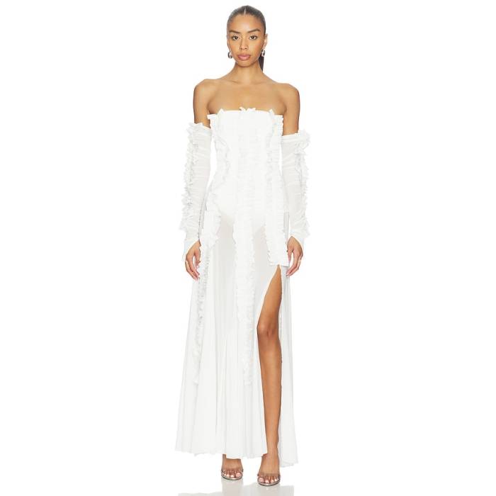 Bec + Bridge 【 Viola Ruffle Gown Women Ivory 】 レディース 象牙色