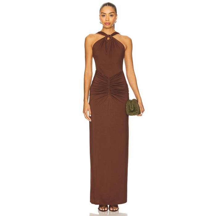 House Of Harlow 1960 【 X Revolve Brandy Gown Women Chocolate Brown 】 レディース 赤銅色 赤銅色