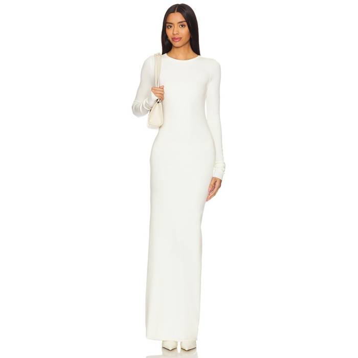 Eterne 【 Long Sleeve Crewneck Maxi Dress Women Cream 】 Sleeve 衣袂 御召しもの レディース 皮膚軟化剤