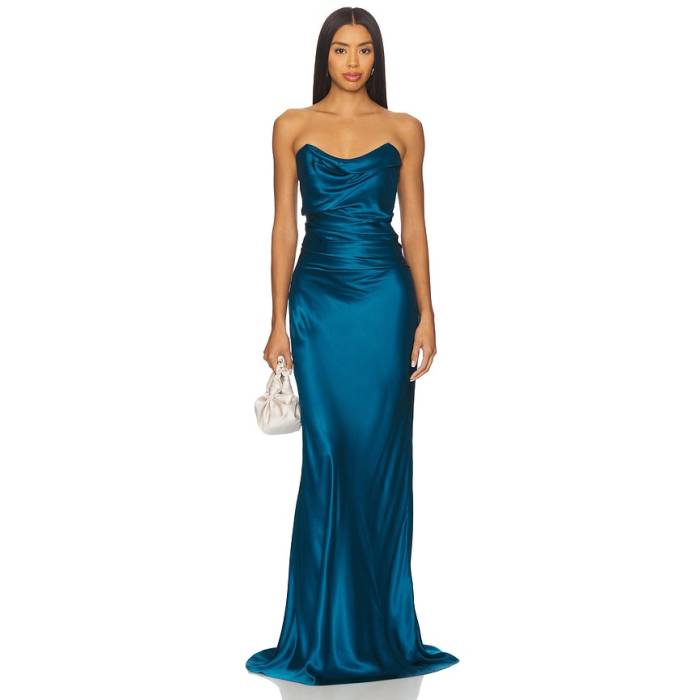 The Sei 【 Cowl Bustier Gown Women Peacock 】 レディース