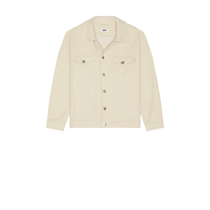 Krost 【 Mesa Knit Jacket Men Beige 】 編み物 Jacket 上衣 メンズ ベージュ