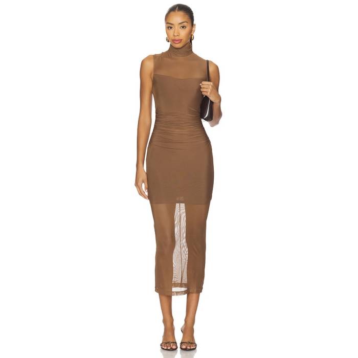 アマンダアプリチャード Amanda Uprichard 【 Damira Dress Women Mocha 】 お召しもの レディース レディースファッション-ドレス