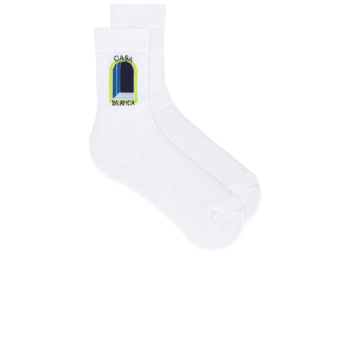 カサブランカ Casablanca 【 Gradient Arch Socks Men White, Blue, \u0026Amp; Lime 】 靴下・ソックス メンズ 菩提樹