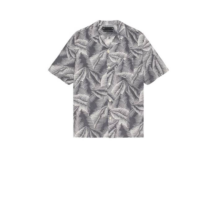 オールセインツ Allsaints 【 Marseille Button Down Shirt Men Pebblestone Grey 】 ダウン メンズ 灰色 グレー｜スニケス