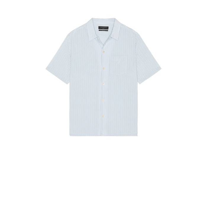 オールセインツ Allsaints 【 Perry Shirt Men Kentucky Blue 】 メンズ ブルーグラスの州 青味 青色 メンズファッション-Tシャツ・カットソー