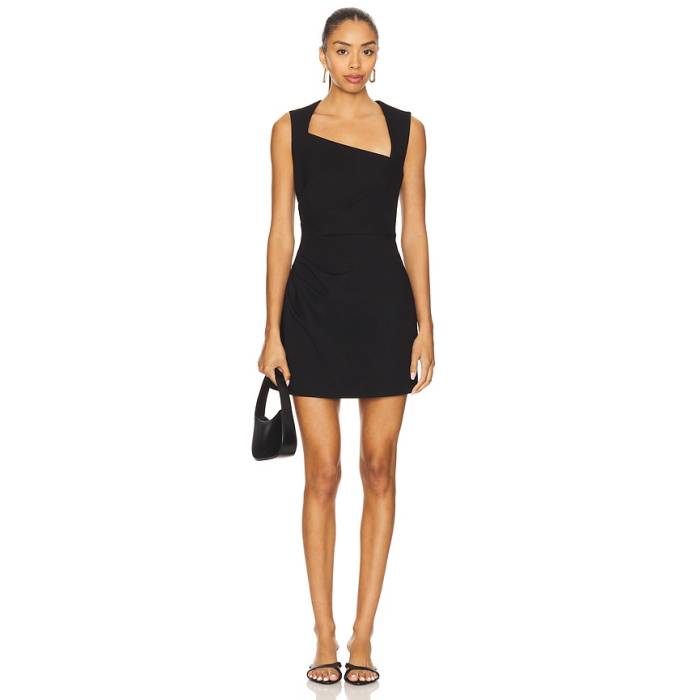 Elliatt 【 Alina Asymmetrical Mini Dress Women Black 】 御召しもの レディース 黒いこと 黒いこと