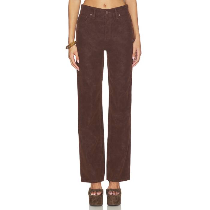 好ましいアメリカン Good American 【 Better Than Suede Good True Straight Pants Women Cacao 】 スエード・スウェード レディース