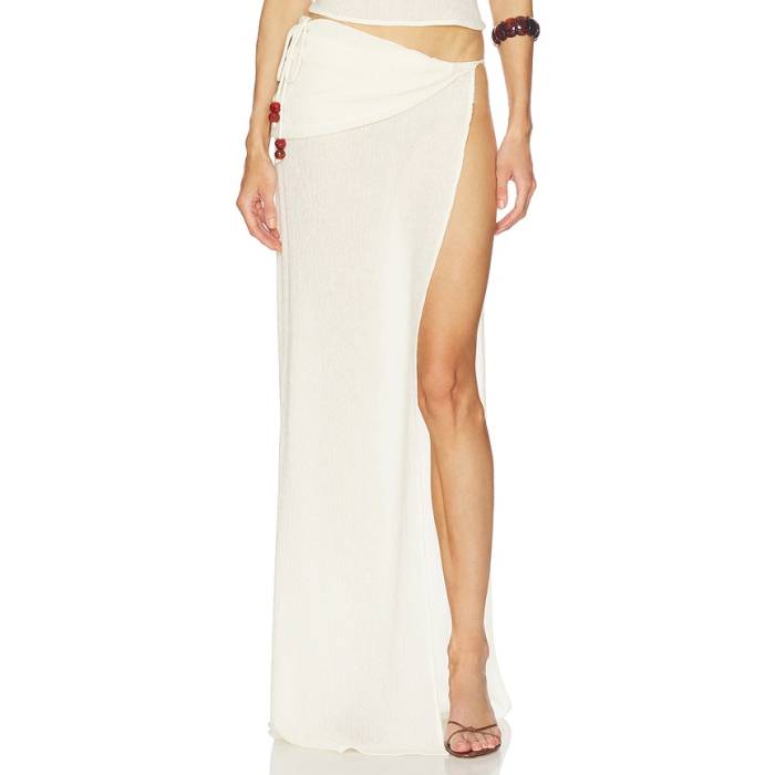 Magda Butrym 【 Maxi Skirt Women Beach Cream 】 マキシスコート レディース 皮膚軟化剤