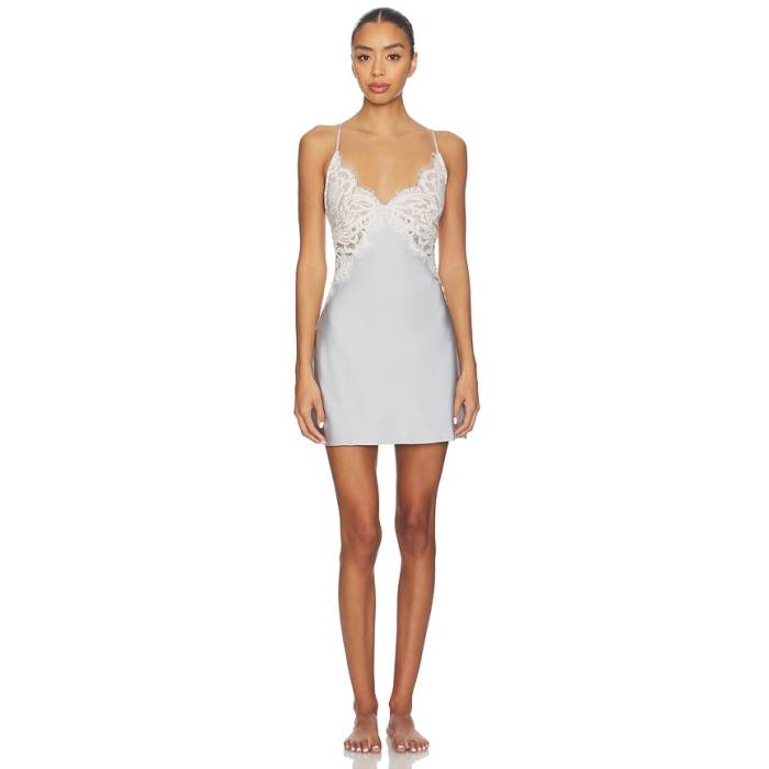 Homebodii 【 Peyton Short Slip Women Ivory Lace With Eggshell Blue 】 レディース 象牙色 青碧 青碧