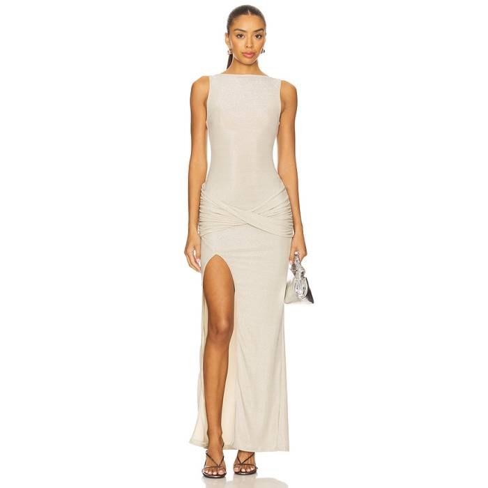 Superdown 【 X Yhasmina Ferrara Zixuan Maxi Dress Women Silver 】 お召しもの レディース Silver しろがね色・しろがね色