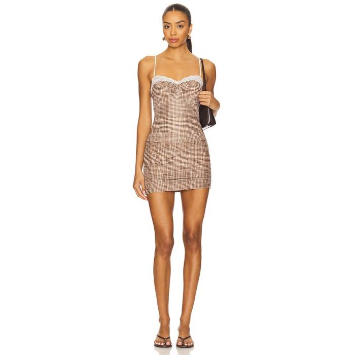 Superdown 【 Luella Skirt Set Women Brown Plaid 】 レディース 赤銅色 赤銅色