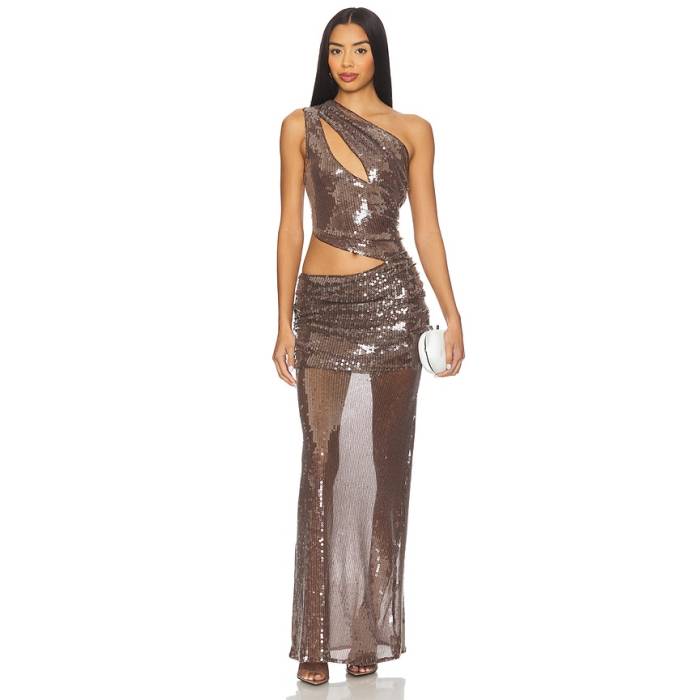 Superdown 【 Abrielle Maxi Dress Women Brown 】 お召しもの レディース 赤銅色 赤銅色