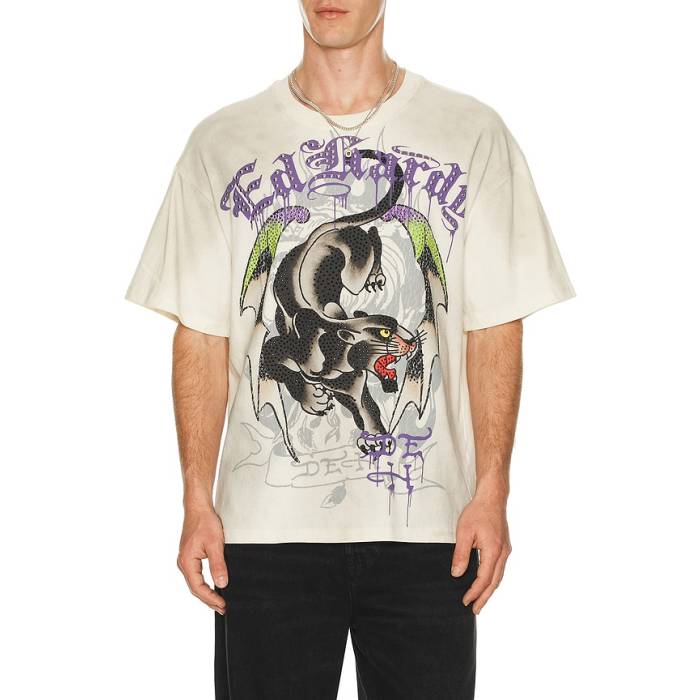 エドハーディー Ed Hardy 【 By Appointment Only Panther Wings Boxy Tee Men Vintage Ivory 】 Tシャツ メンズ vintage ビンテージ・ヴィンテージ アイボリー|スニケス