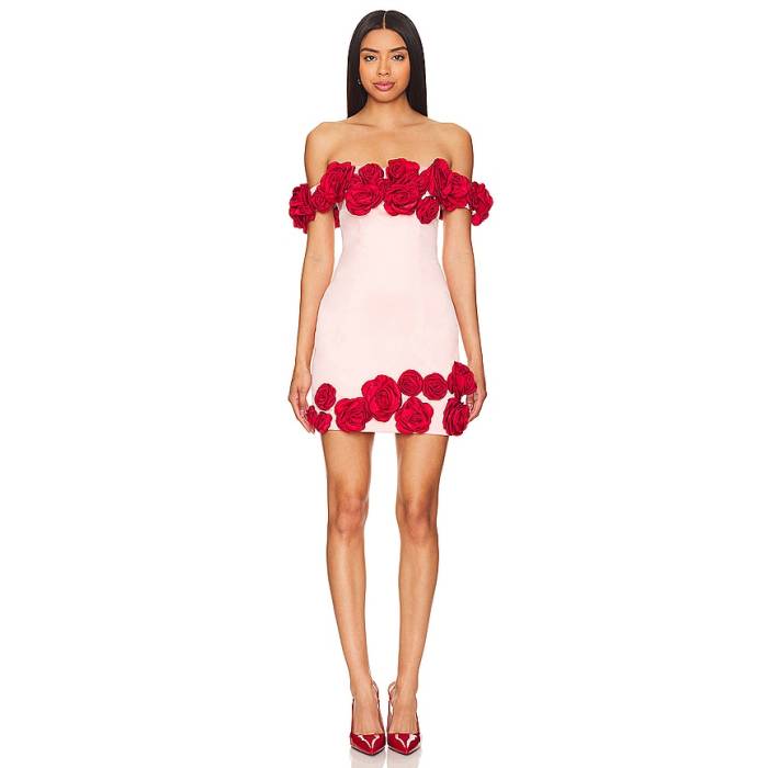 Atoir 【 The Rosalie Mini Dress Women Pink \u0026Amp; Red 】 御召しもの レディース pink さくら色 Red 赤・赤いこと