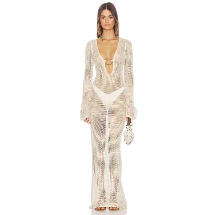 Superdown 【 Odette Maxi Dress Women Ivory 】 お召しもの レディース 象牙色