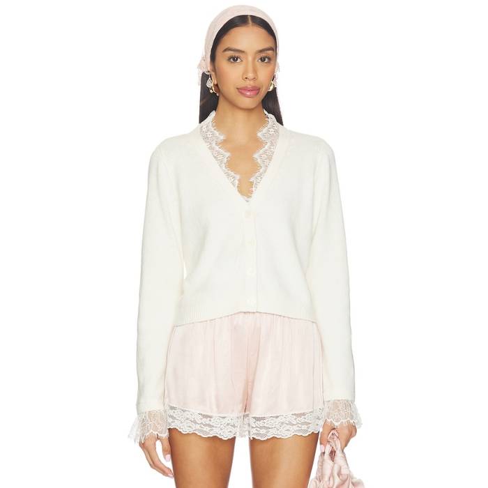 Cinq A Sept 【 Lace Nikko Cardigan Women Ivory \u0026Amp; Ivory 】 ジレー レディース 象牙色
