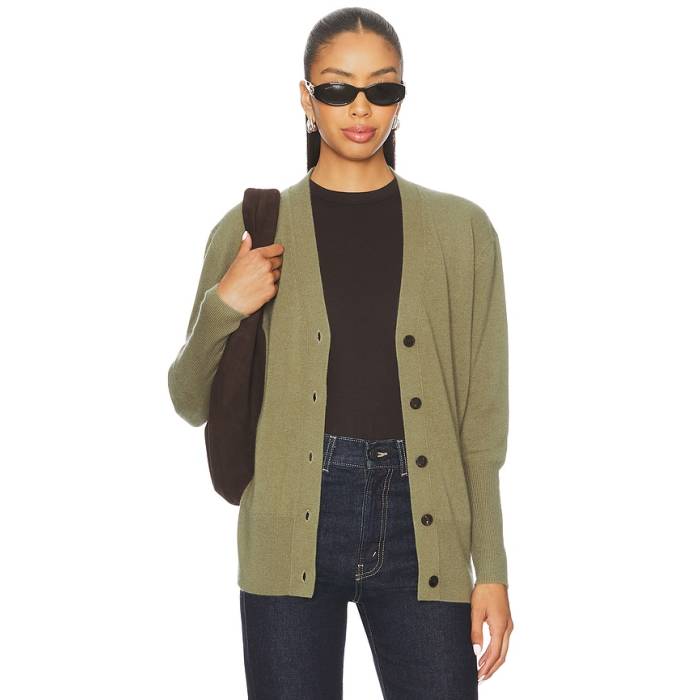 W. Cashmere 【 Anya Cardigan Women Khaki Green 】 ジレー レディース カーキ green 緑・緑であること