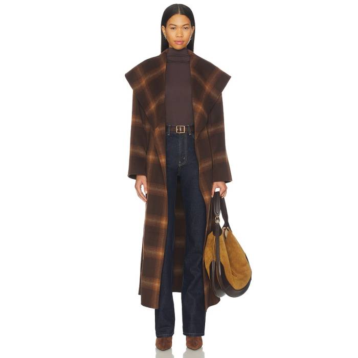 Simkhai 【 Mulholland Plaid Robe Coat Women Chocolate Plaid 】 レディース|スニケス