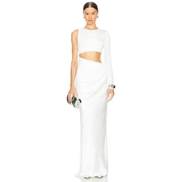 Ceren Ocak 【 Cut Out Dress Women White 】 お召しもの レディース 白いこと 白いこと ドレス-レディースファッション