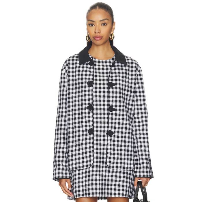 Ciao Lucia 【 Anja Jacket Women Black \u0026Amp; White Gingham 】 Jacket 上衣 レディース 黒いこと 黒いこと 白いこと 白いこと