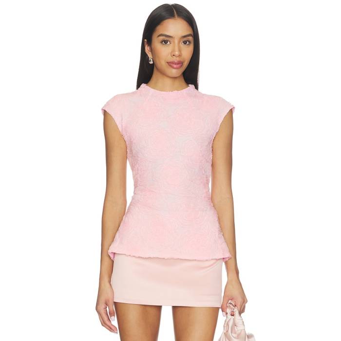 Rotate 【 Mesh Sleeveless Top Women Orchid Ice 】 Sleeveless ノン衣袂 レディース